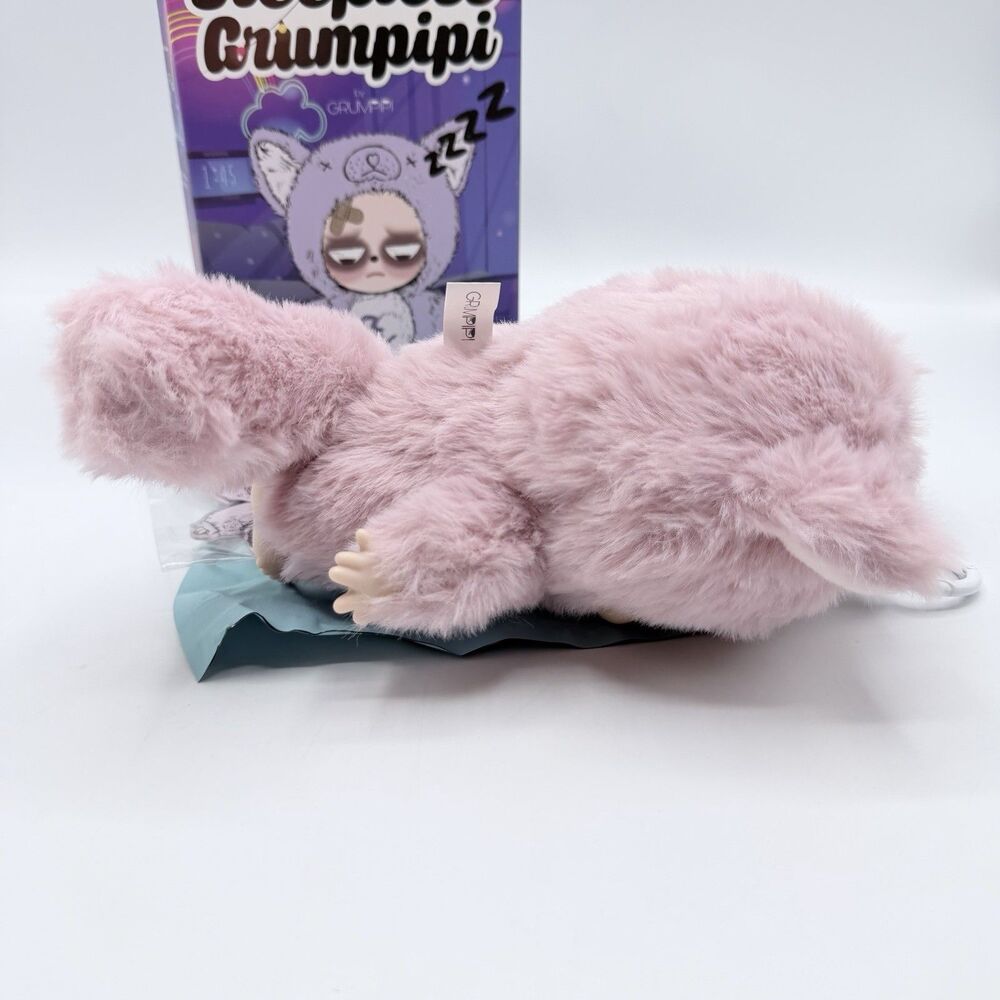 Sleepless Grumpipi Vinyl Face Plush Pendant Pink Keychain Card Confirmed QI QI - Picture 5 of 14
